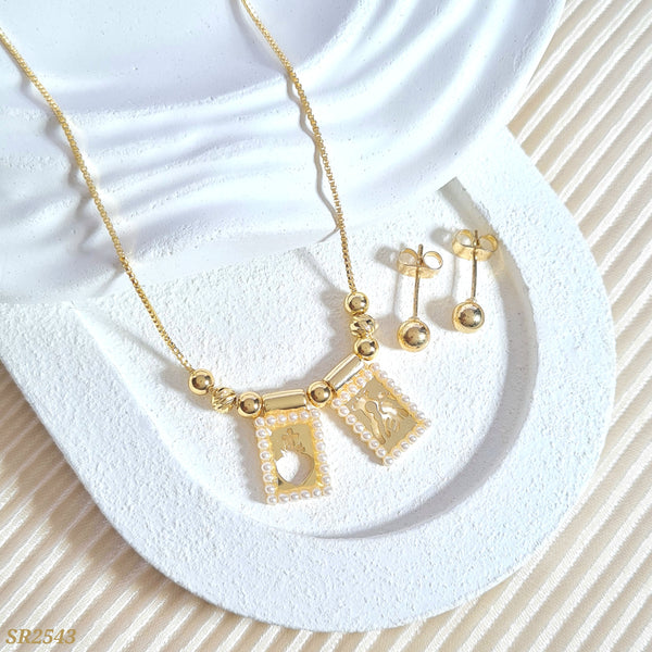 Set escapulario con perlas SR2543