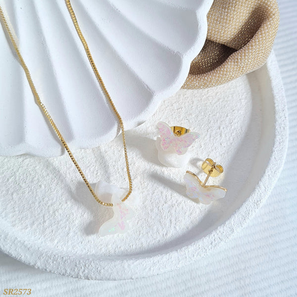 Set mariposa tornasol blanca SR2573