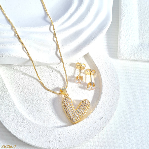 Set corazón en zircones SR2600