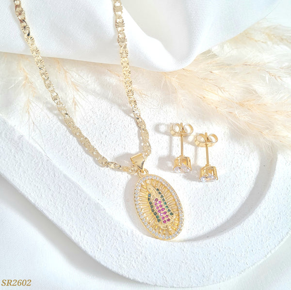 Set ovalado con virgen de Guadalupe SR2602