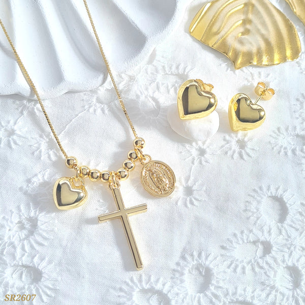 Set corazón, cruz y virgen  SR2607