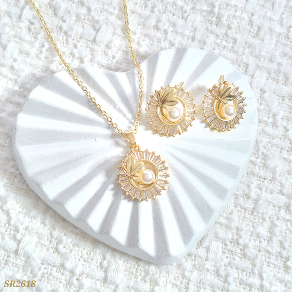 Set circulo y perla SR2618