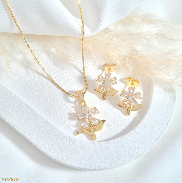 Set flor en zircones SR2619