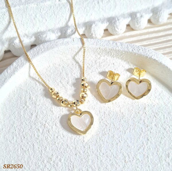 Set corazón nácar SR2650