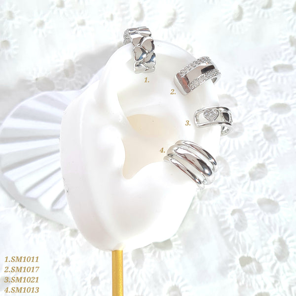Earcuffs plateados con zircones