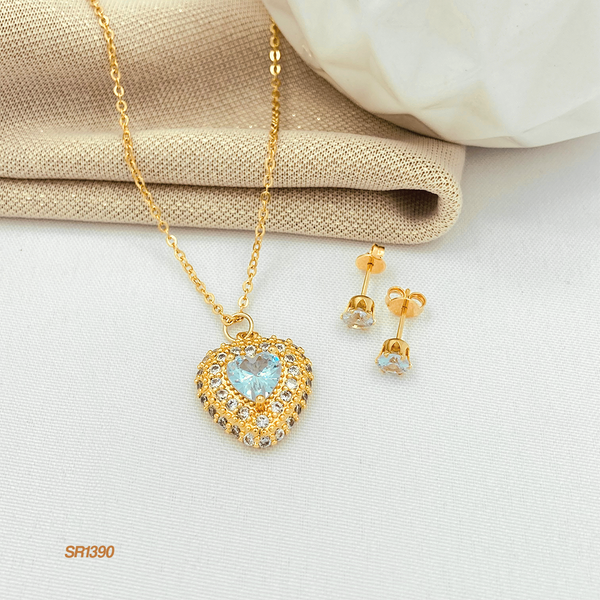 Set corazón zircones SR1390