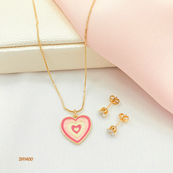 Set corazón rosa SR1400