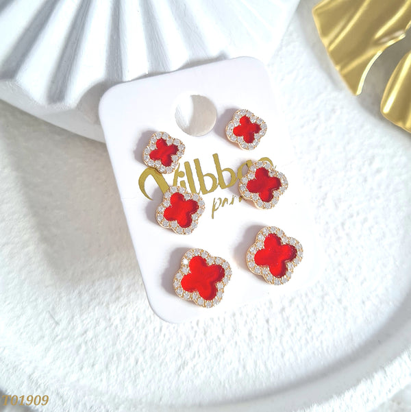 Set topos trébol rojos T01909