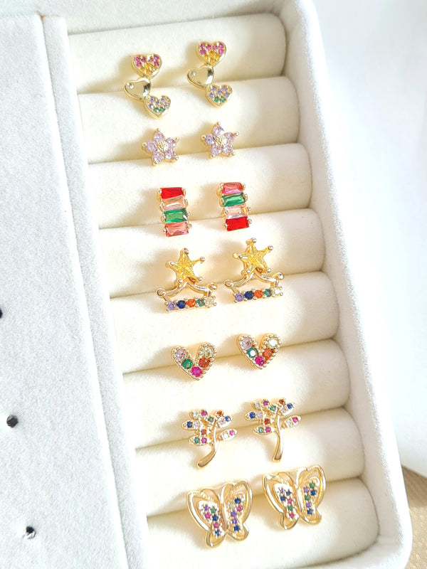 Topos con zircones multicolor