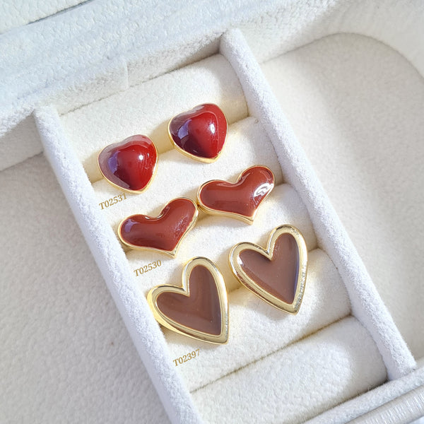 Topos corazones tonos tierra