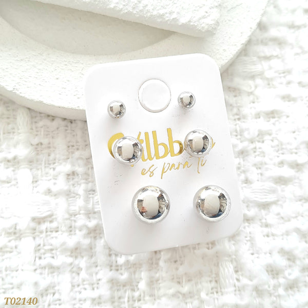 Set topos plateados balines multitamaño T02140