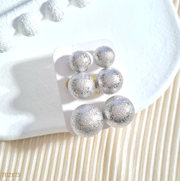 Set topo balin escarchado plateado T02175