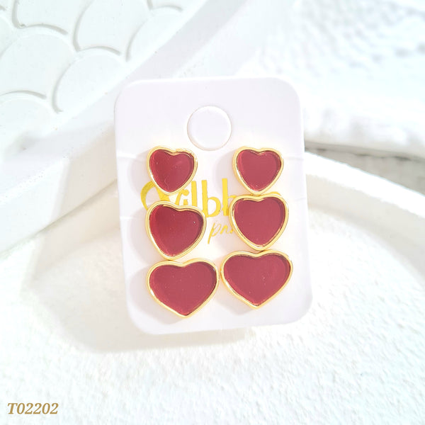 Set topos corazones rojos T02202