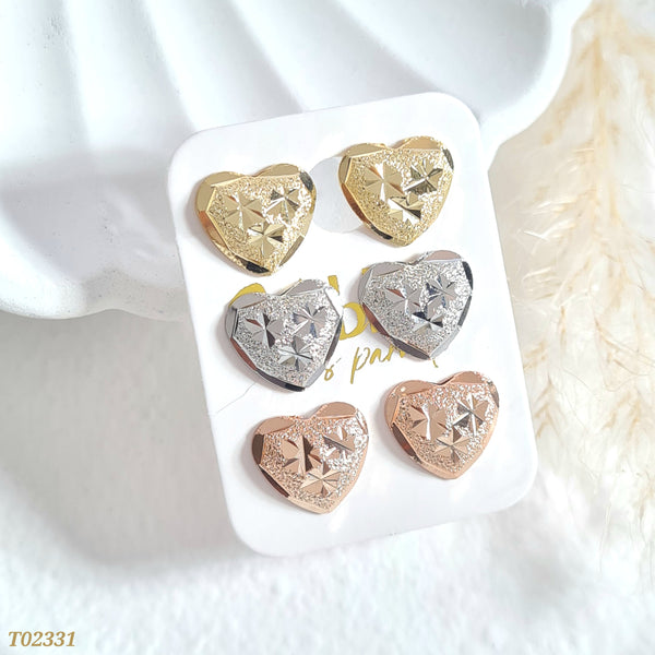 Set corazones tres oros T02331