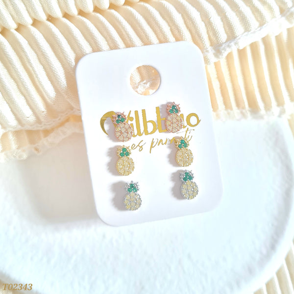 Set Topo piñas tres oros T02343