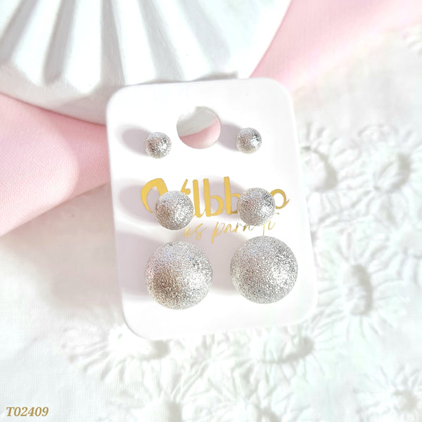 Set topos balines escarchados plateados T02409