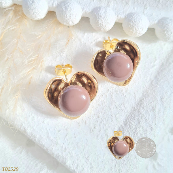 Topo corazón perla café T02529