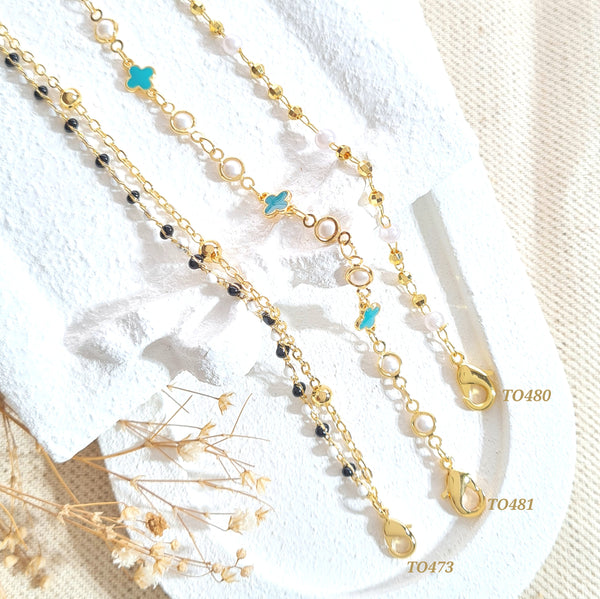 Tobilleras con perlas