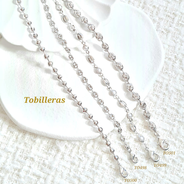 Tobilleras plateadas