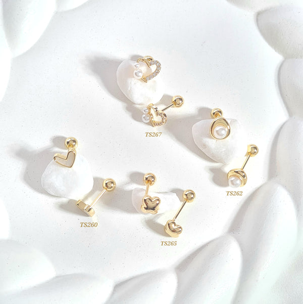 Topos seguridad con zircones y perlas