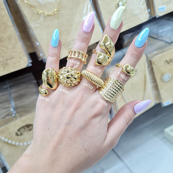 Anillos tipo chunky lisos