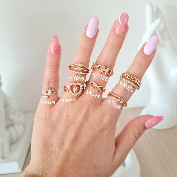 Anillos con zircones