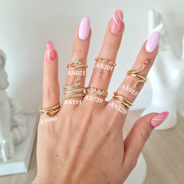 Anillos con zircones