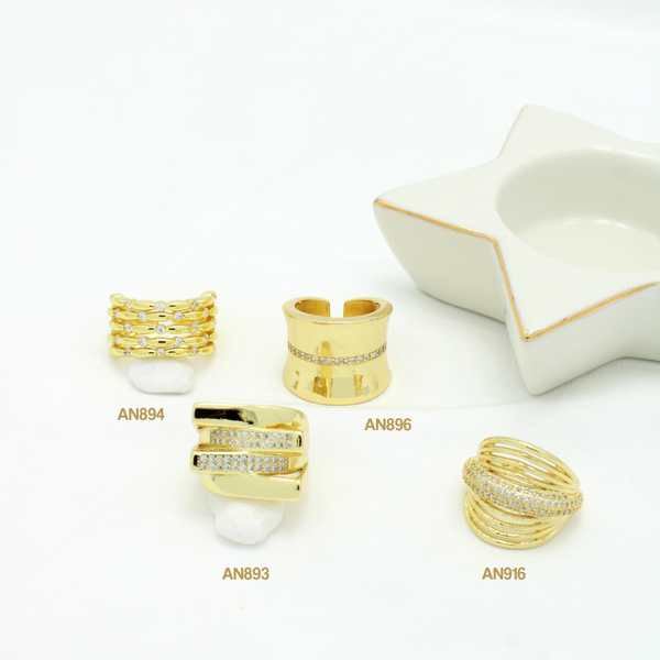 Anillos grandes con zircones