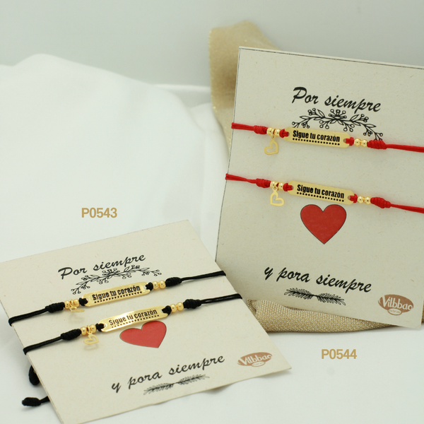 Pulseras placa "Sigue tu corazón"